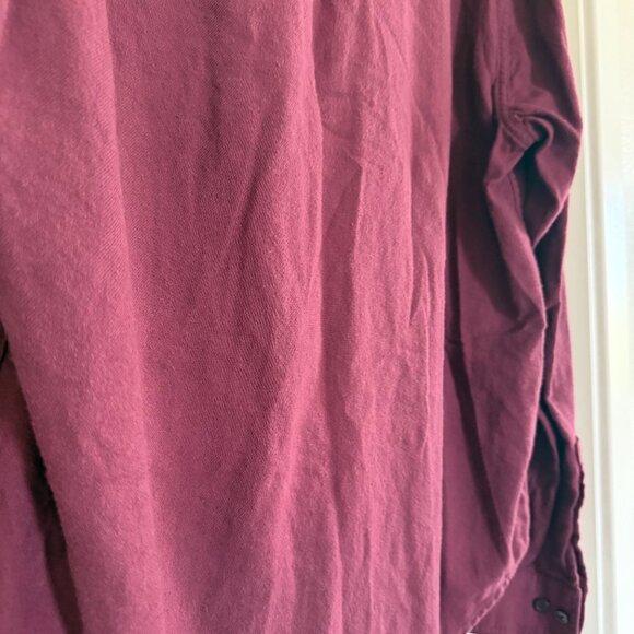 Outerknown Dillon Two Pocket Flannel Shirt Long Sleeve Red Maroon Large - Picture 7 of 15